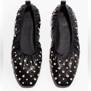 H&M Black and Cream Polka Dot Flats